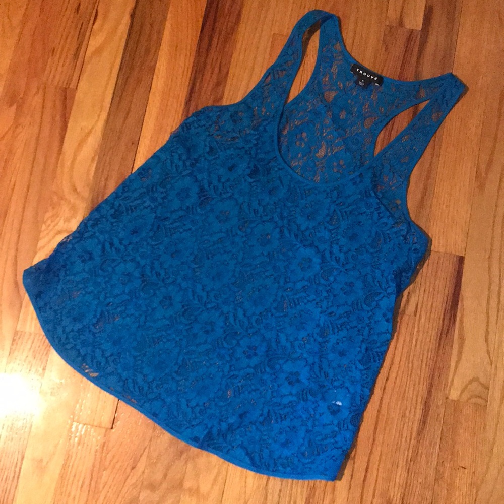 Lace racer back tank top